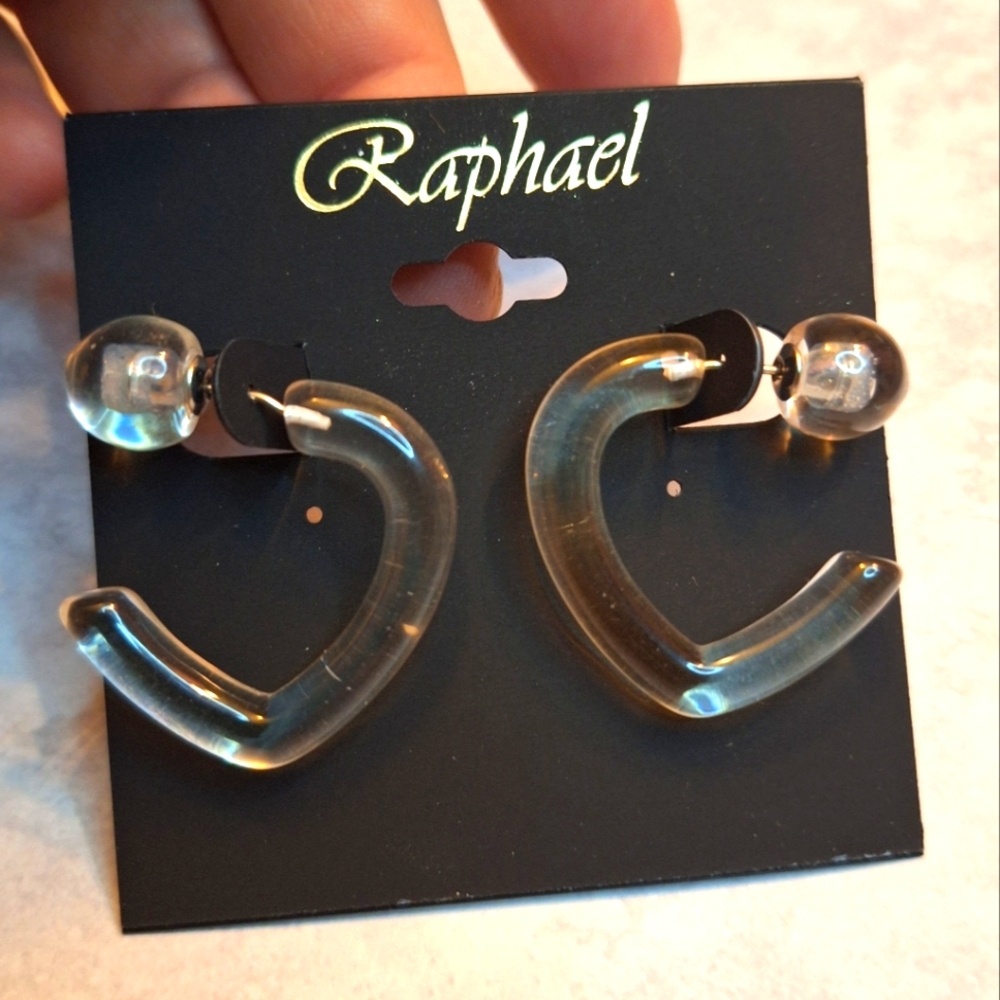 Raphael Clear Acrylic Hoop Earrings